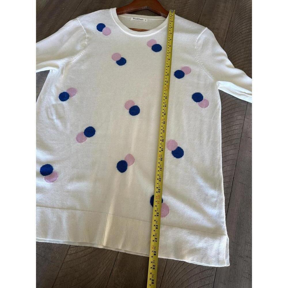 WoolOvers Organic Cotton & Wool Blend Ivory Polka Dot Crew Neck Sweater Medium - Picture 9 of 9